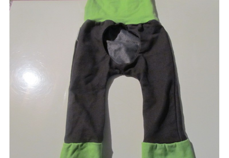 Pantalon évolutif hublot Création M3- 0-12 mois- Jeans vert